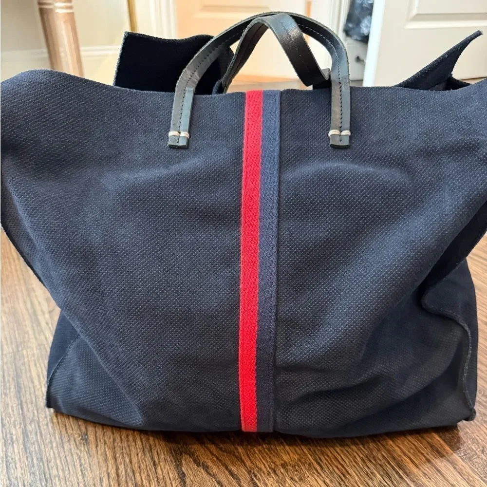Clare V. Simple Perforated Suede Tote